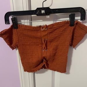 Brown American Eagle Crop Top